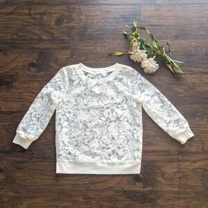 BB Dakota Sheer Jacquard Crewneck Pullover